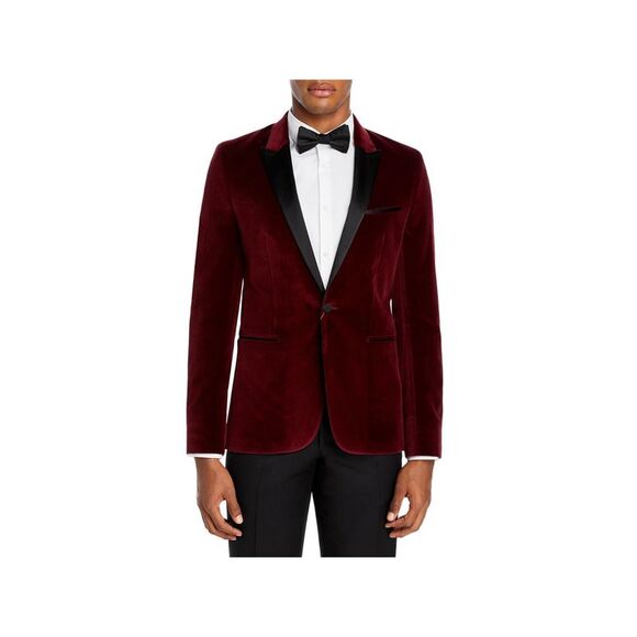 HUGO Other - HUGO Mens Maroon Single Breasted, Blazer Jacket 38 SHORT